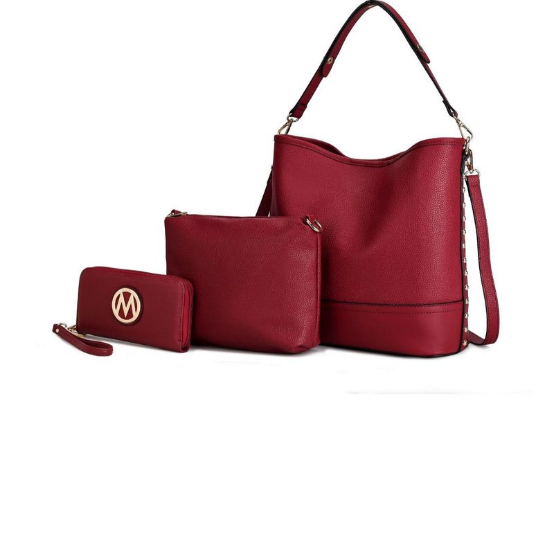 Shop Mkf Collection By Mia K Ultimate Hobo Bag With Pouch & Wallet In Red