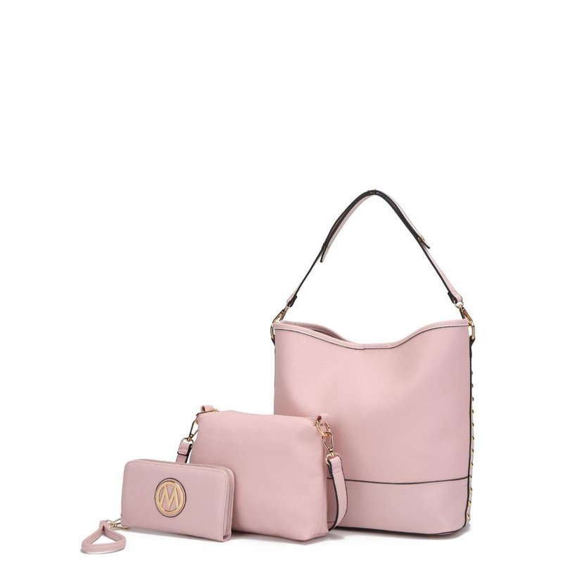 Shop Mkf Collection By Mia K Ultimate Hobo Bag With Pouch & Wallet In Pink