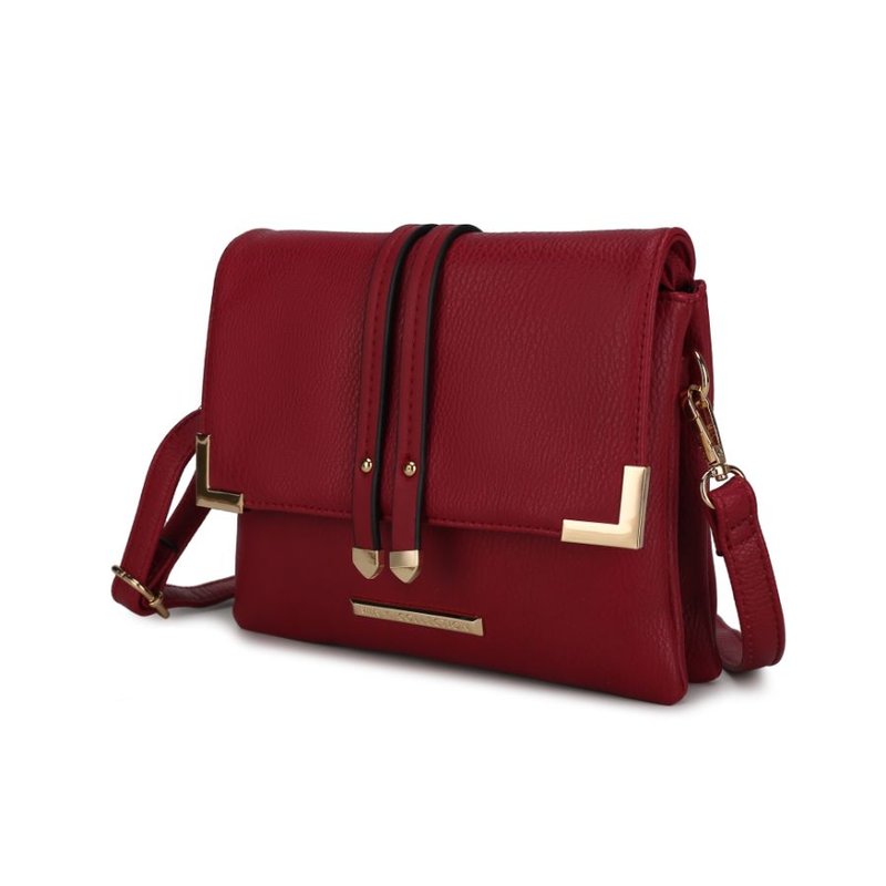 Mkf Collection By Mia K Valeska Multi Compartment Crossbody In Red