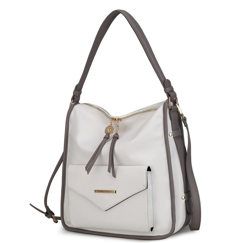 Mkf Collection By Mia K Vanya Vegan Leather Shoulder Handbag In Grey