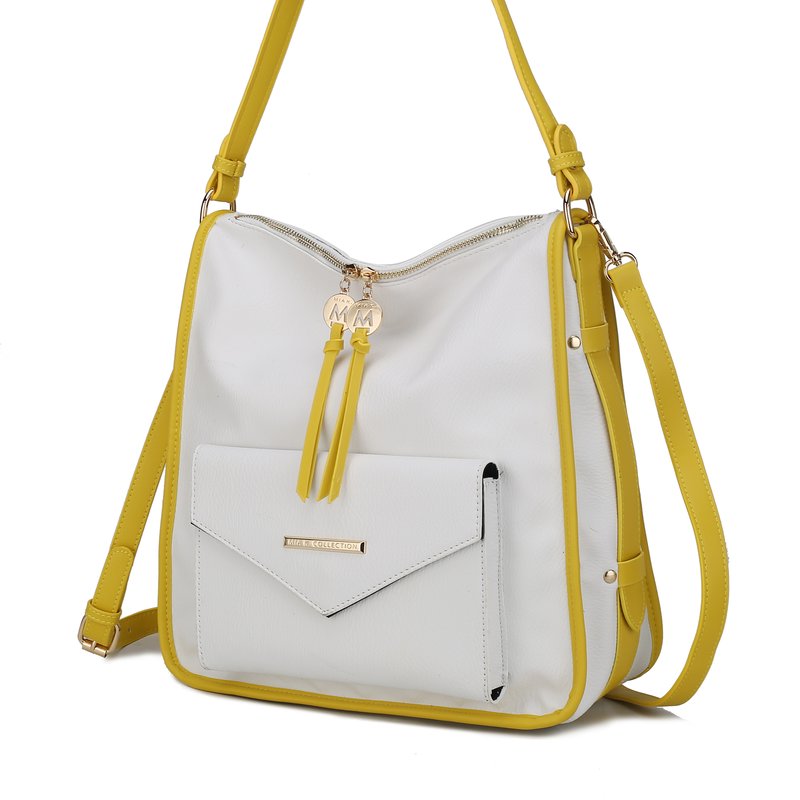 Mkf Collection By Mia K Vanya Vegan Leather Shoulder Handbag In White