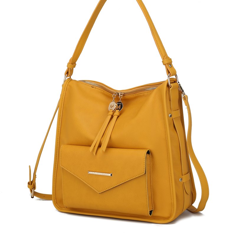 Mkf Collection By Mia K Vanya Vegan Leather Shoulder Handbag In Yellow