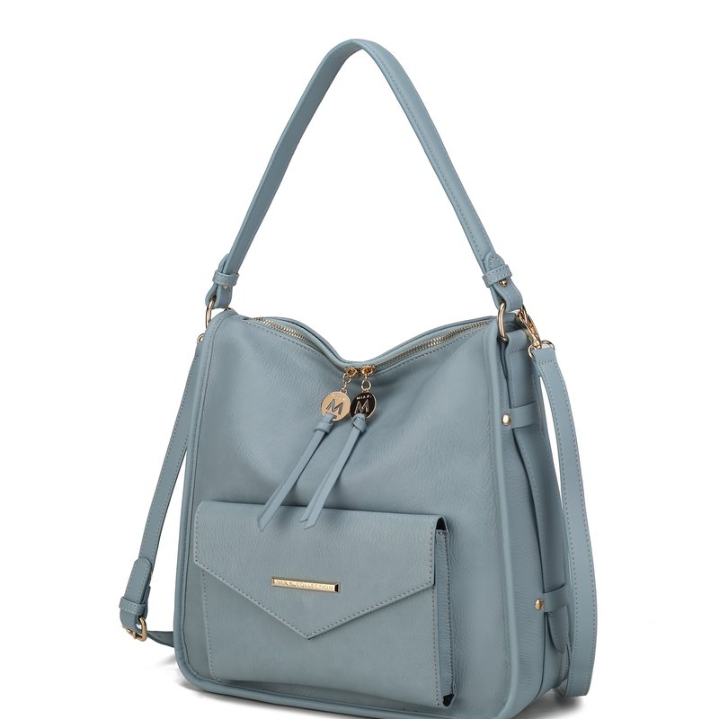 Mkf Collection By Mia K Vanya Vegan Leather Shoulder Handbag In Blue