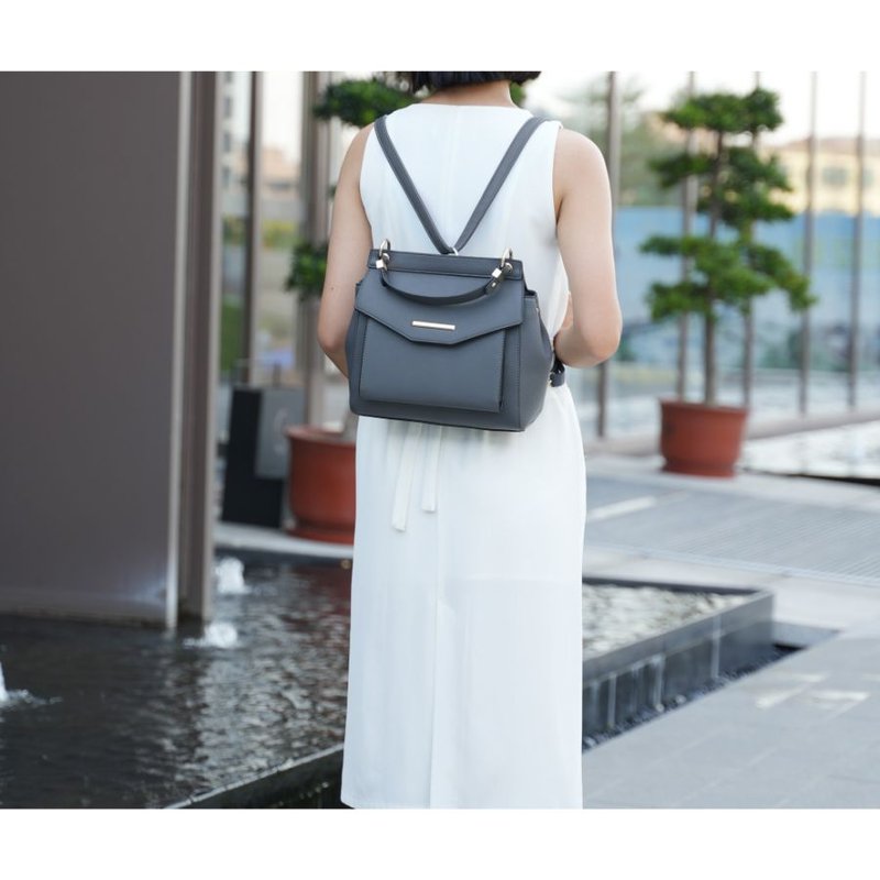 Shop Mkf Collection By Mia K Vida Vegan Leather Women's 3-in-1 “satchel, Backpack & Crossbody In Grey