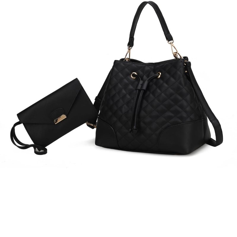 Shop Mkf Collection By Mia K Wendy Bucket Bag With Wristlet – 2 Pieces In Black