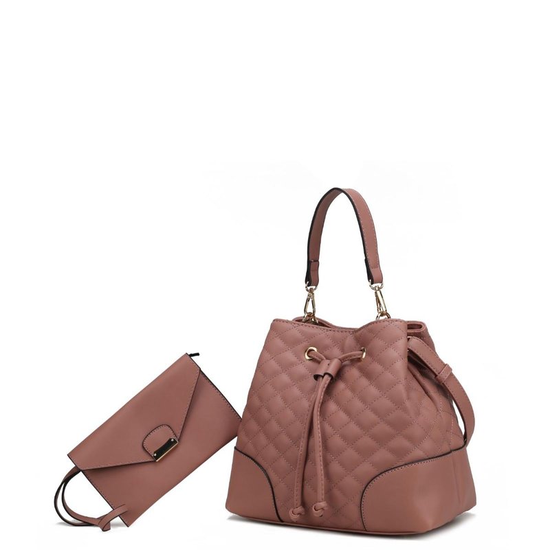 Shop Mkf Collection By Mia K Wendy Bucket Bag With Wristlet – 2 Pieces In Pink