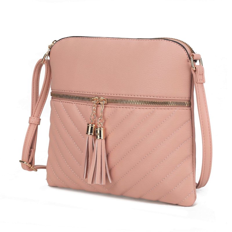 Mkf Collection By Mia K Winnie Quilted Vegan Leather Women's Crossbody Bag In Pink