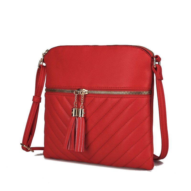 Shop Mkf Collection By Mia K Winnie Quilted Vegan Leather Women's Crossbody Bag In Red