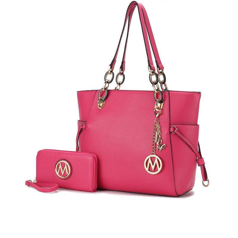 Shop Mkf Collection By Mia K Xenia Circular Print Tote Bag With Wallet In Pink