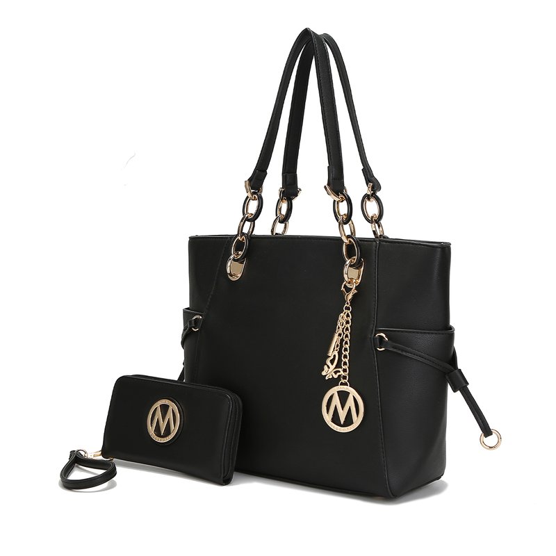 Shop Mkf Collection By Mia K Xenia Circular Print Tote Bag With Wallet In Black