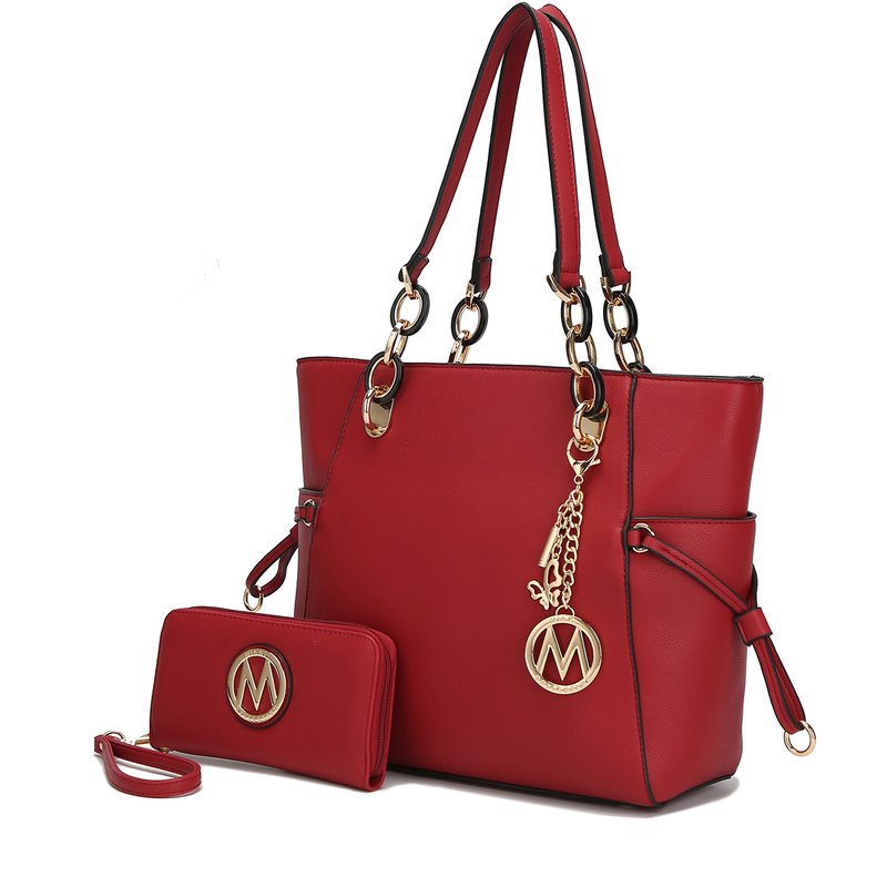 Shop Mkf Collection By Mia K Xenia Circular Print Tote Bag With Wallet In Red