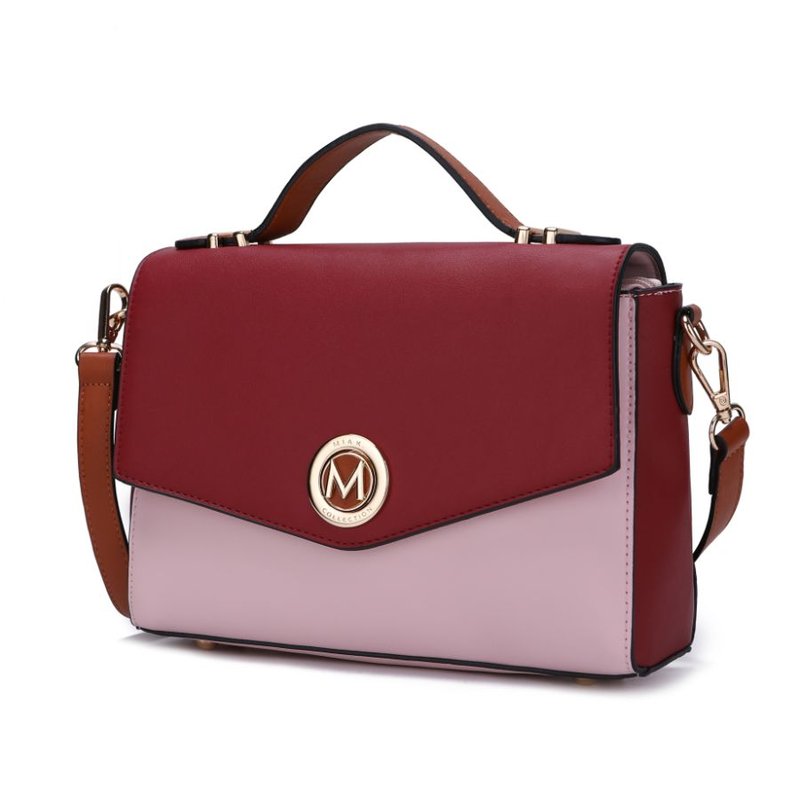 Mkf Collection By Mia K Zayla Color Block Vegan Leather Women's Shoulder Bag In Red