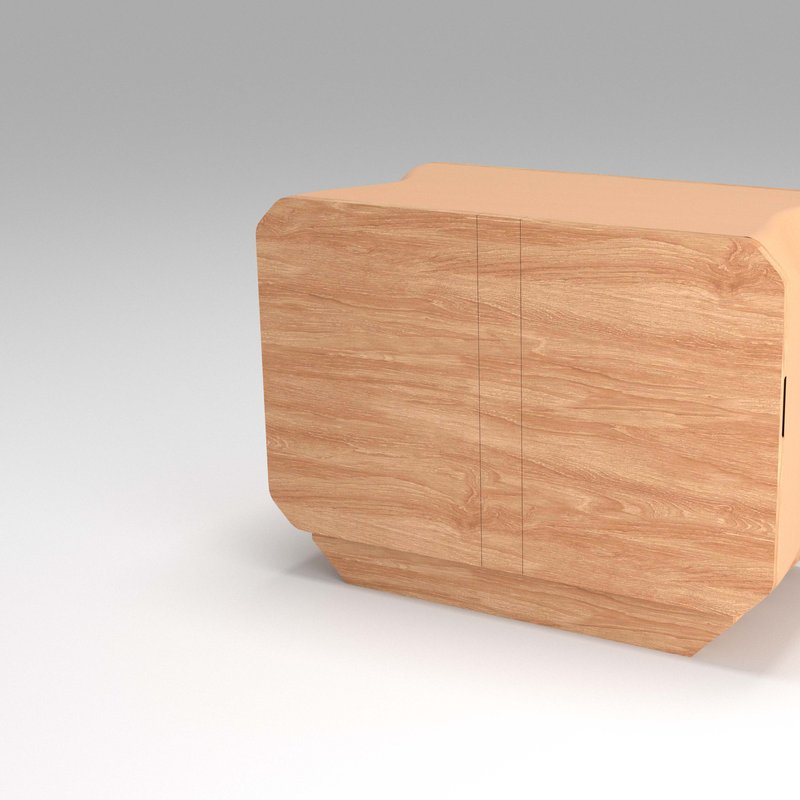 Model No. Maar Credenza W/plain Doors + Platform Base In Oak/woodprint