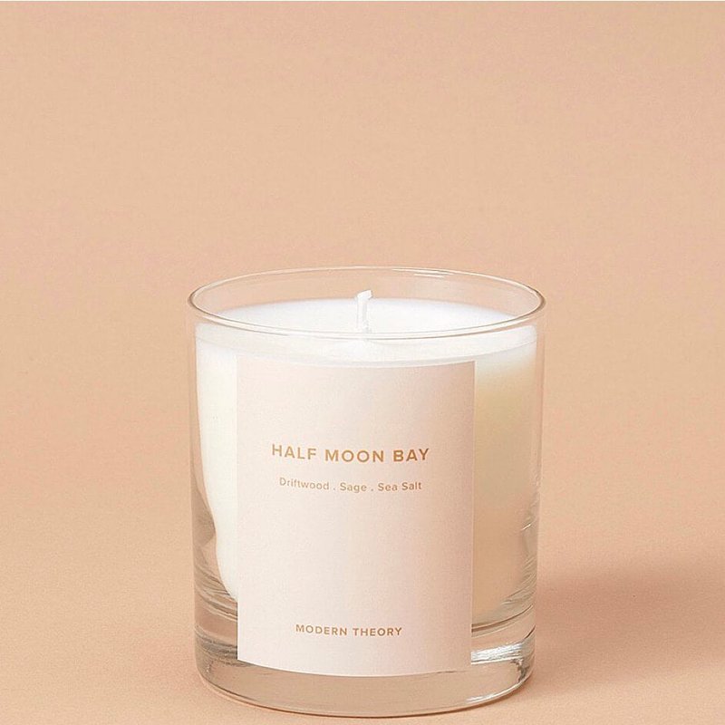 Modern Theory Half Moon Bay Candle In White