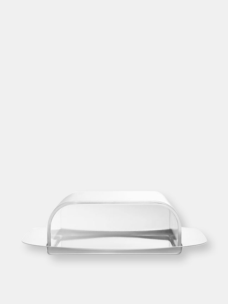 moHA! By Widgeteer 2-stick Stainless Steel Butter Dish with clear lid