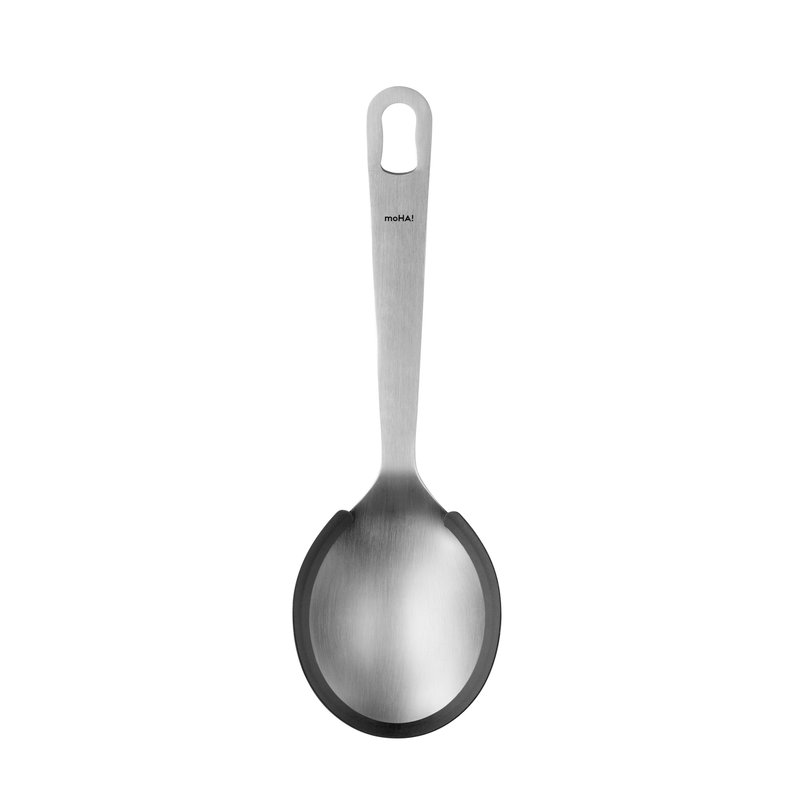 Moha! Riso Rice Spoon With Silicone Rim In Grey