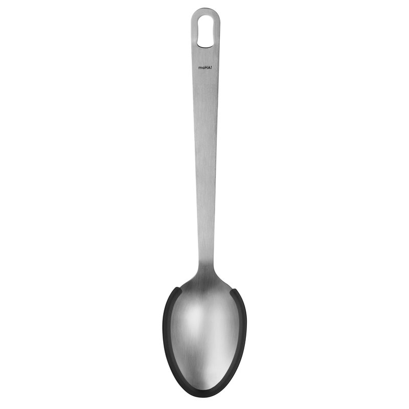 Moha! Servizio Serving Spoon With Silicone Rim In Grey