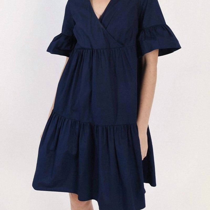 Shop Molly Bracken Hale Navy Tiered Dress In Blue