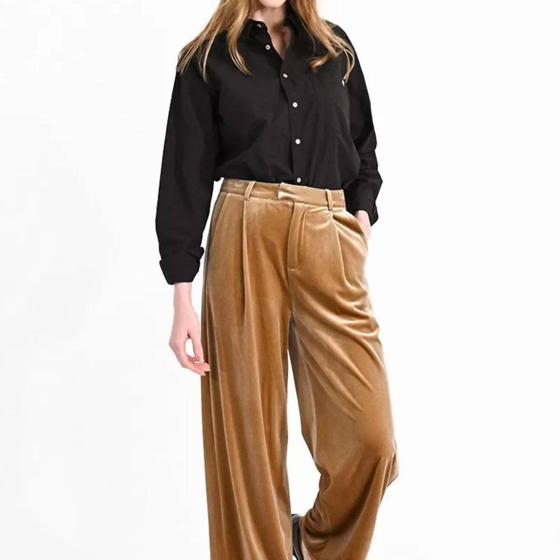Shop Molly Bracken Women's Velvet Pants In Brown