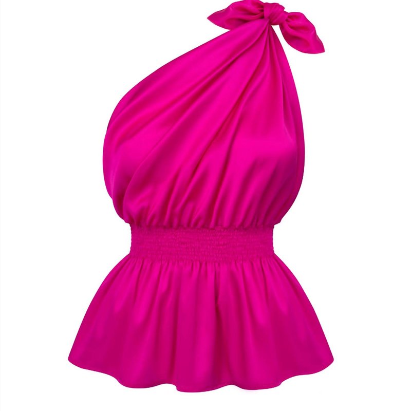 Monica Nera Demi Silk Top In Pink