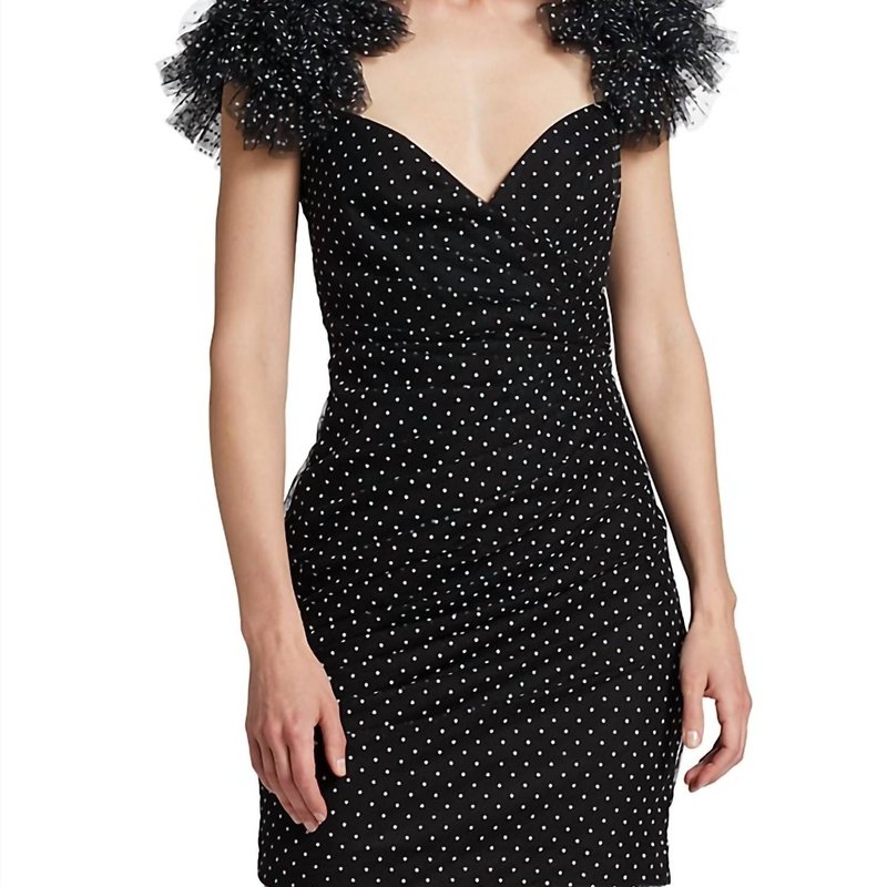 Shop Monique Lhuillier Peyton Ruffle Dress In Black