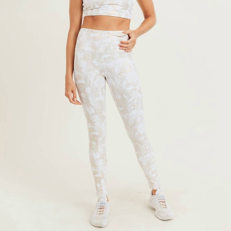 Mono B Clothing Microdot Foil High-waisted Legging In Camo/gold In Neutral