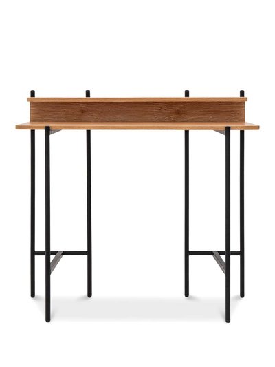 Monster Living Querencia 34"H Study / Writing Desk With Acacia Top And Steel Legs product