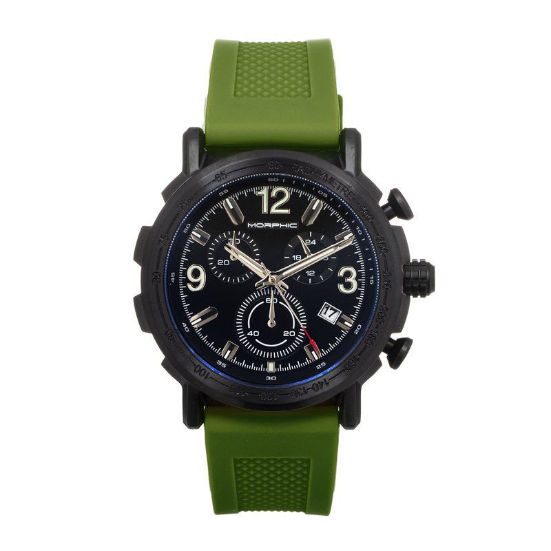 Morphic Watches Morphic M93 Series Chronograph Strap Watch W/date In Green