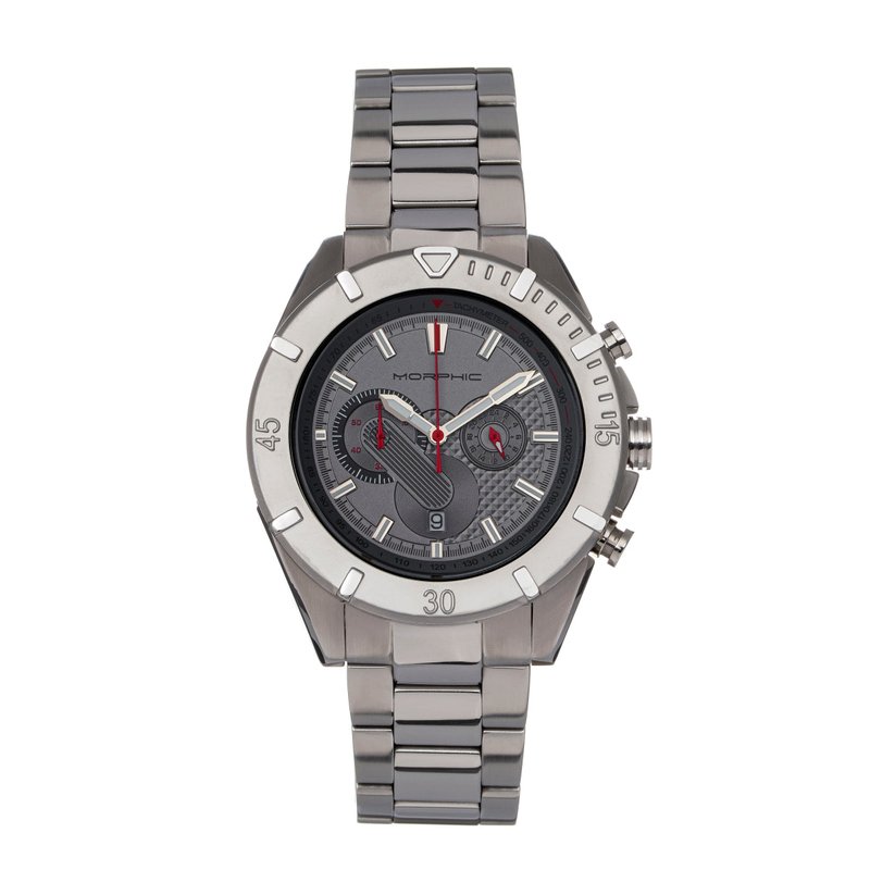 Morphic M94 Series Chronograph Bracelet Watch W/date In Grey