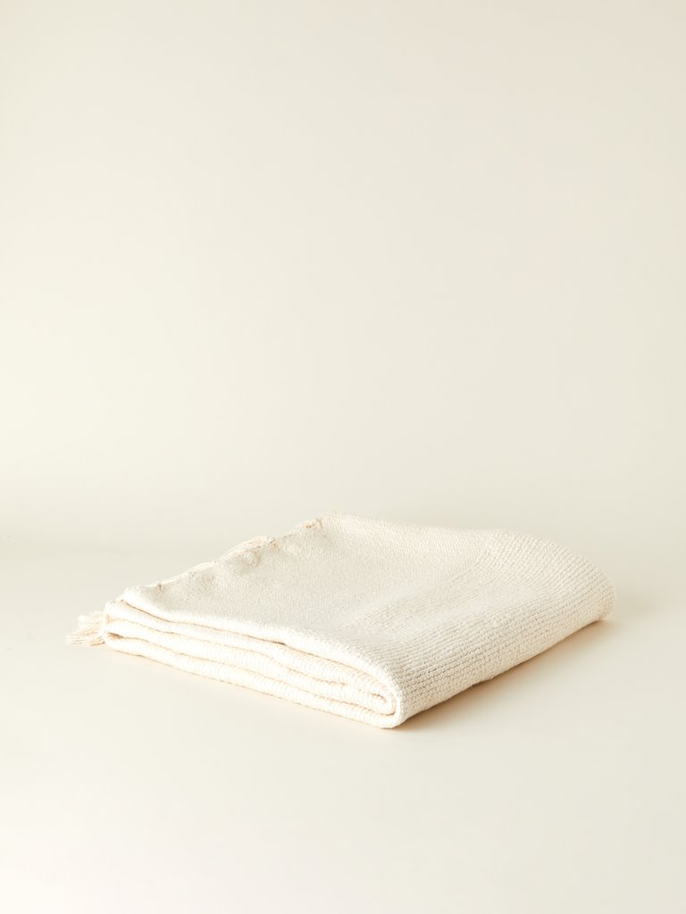 Julia Cotton Throw Blanket - Natural