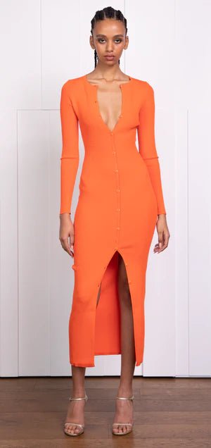Shop Mother Of All Ambra Long Dress In Orange