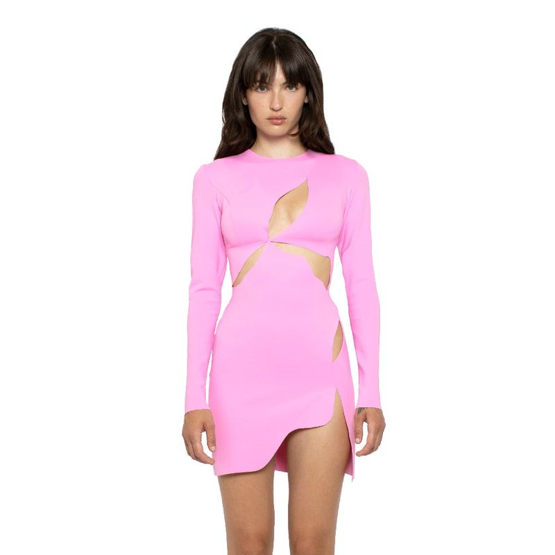 Shop Mother Of All Ariel Long Sleeve Mini Dress In Pink