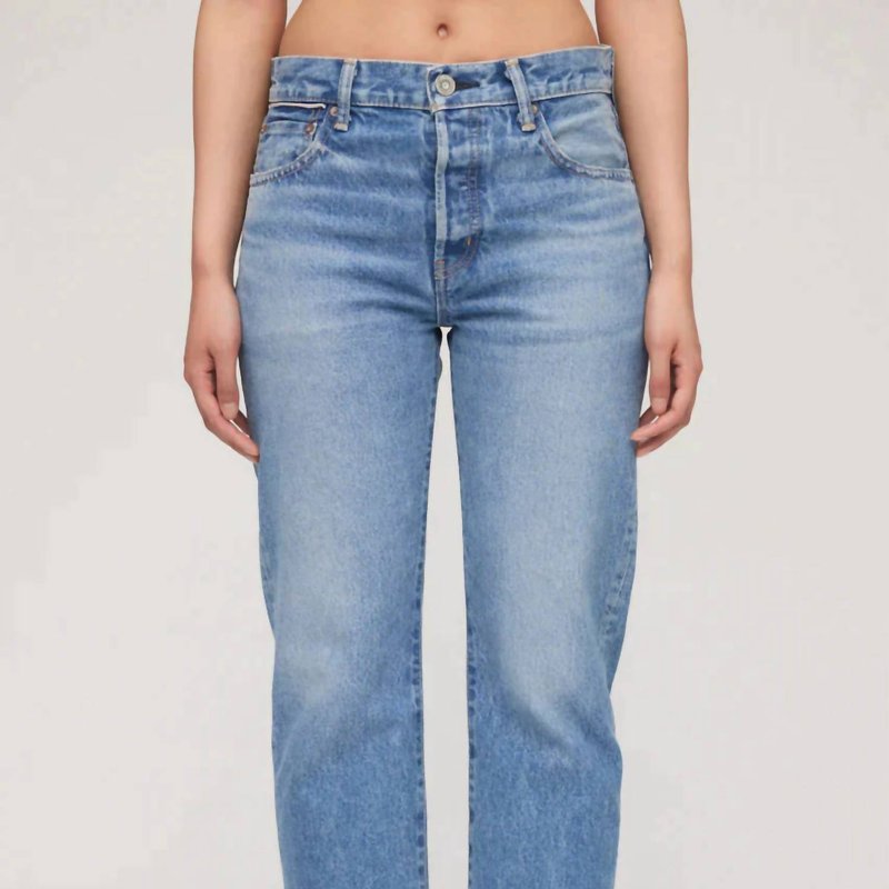 Moussy Vintage Garfield Cropped Straight Jean In Blue