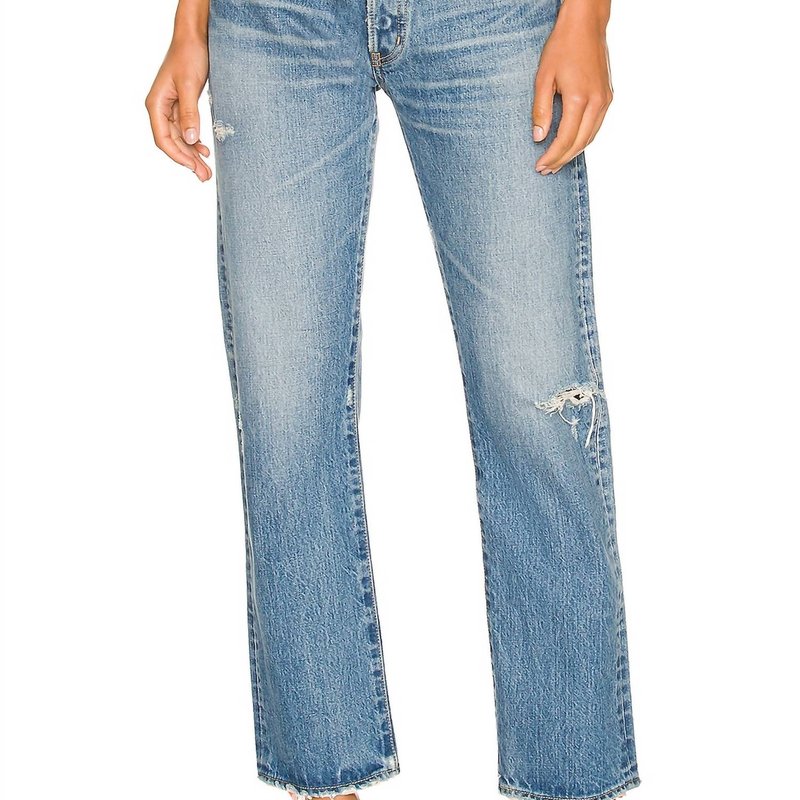 Shop Moussy Vintage Loews Straight Jean In Blue