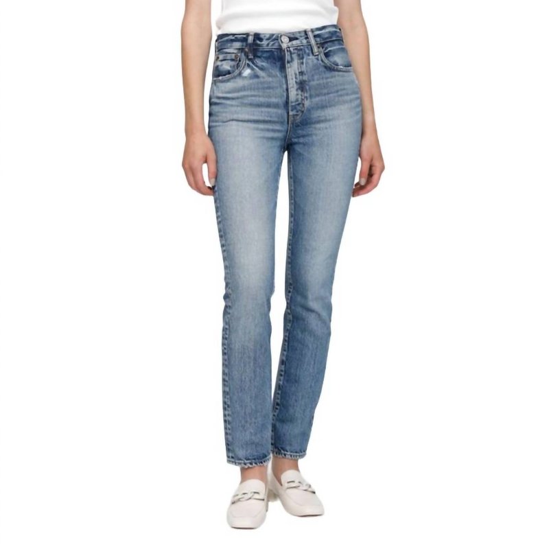 Shop Moussy Vintage Lombard Slim Straight Jean In Blue