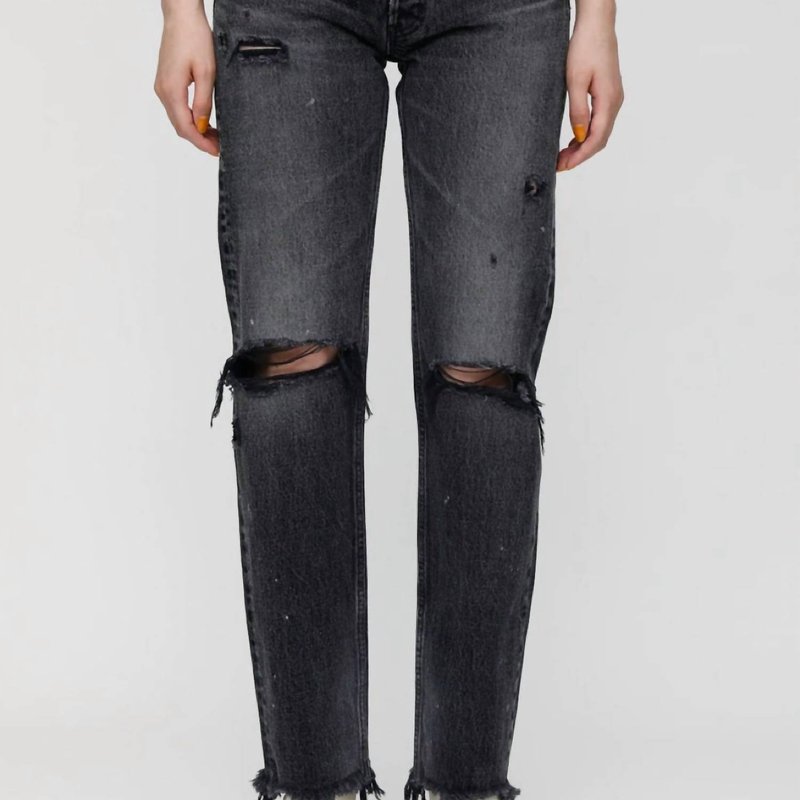 Shop Moussy Vintage Odessa Wide Straight Jean In Black