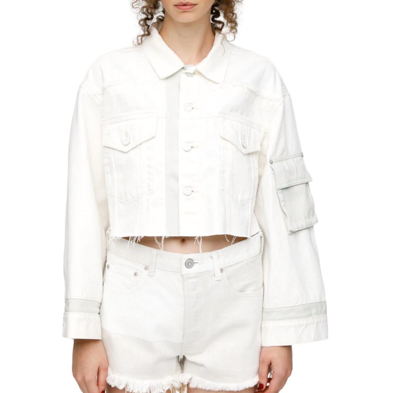 Shop Moussy Vintage Silver Strand Jacket In White