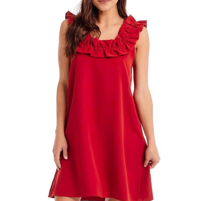 Shop Mudpie Larkin Ruffle Dress In Red