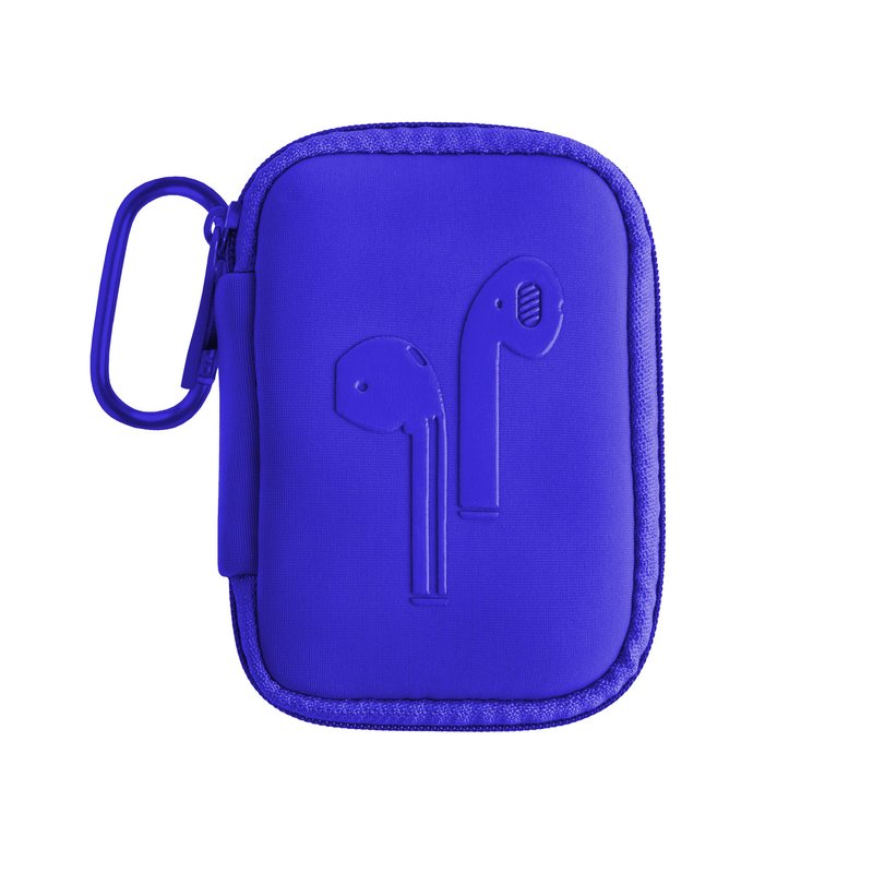 Mytagalongs Ear Bud Case With Carabiner In Blue