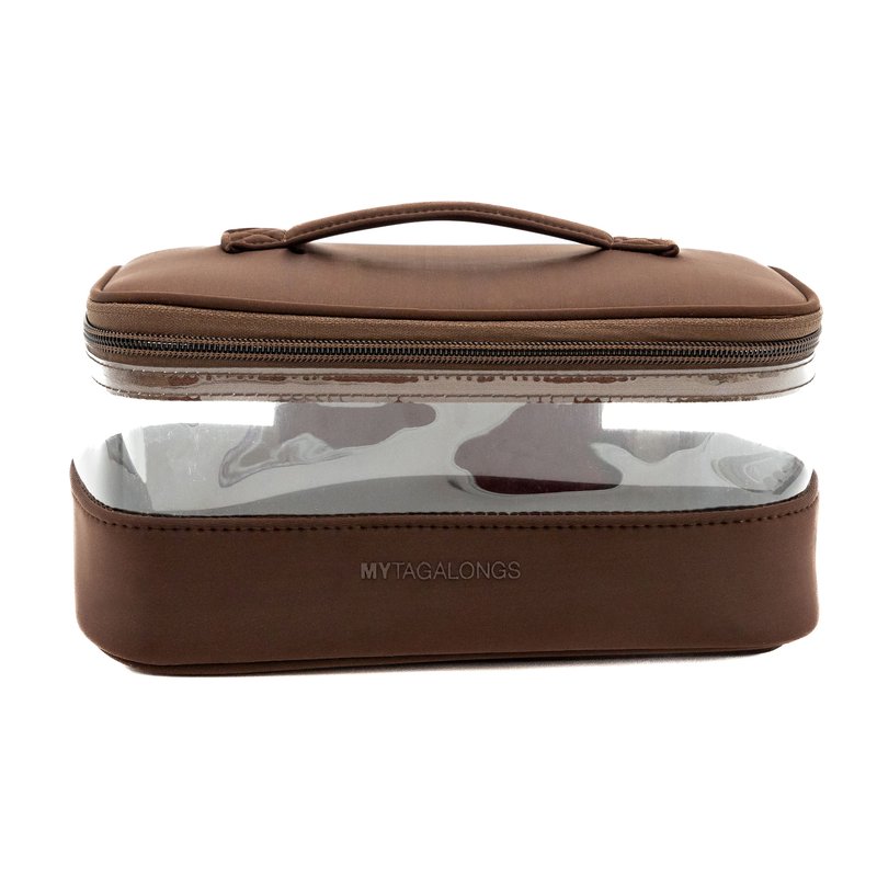 Shop Mytagalongs The Clear Train Case In Brown