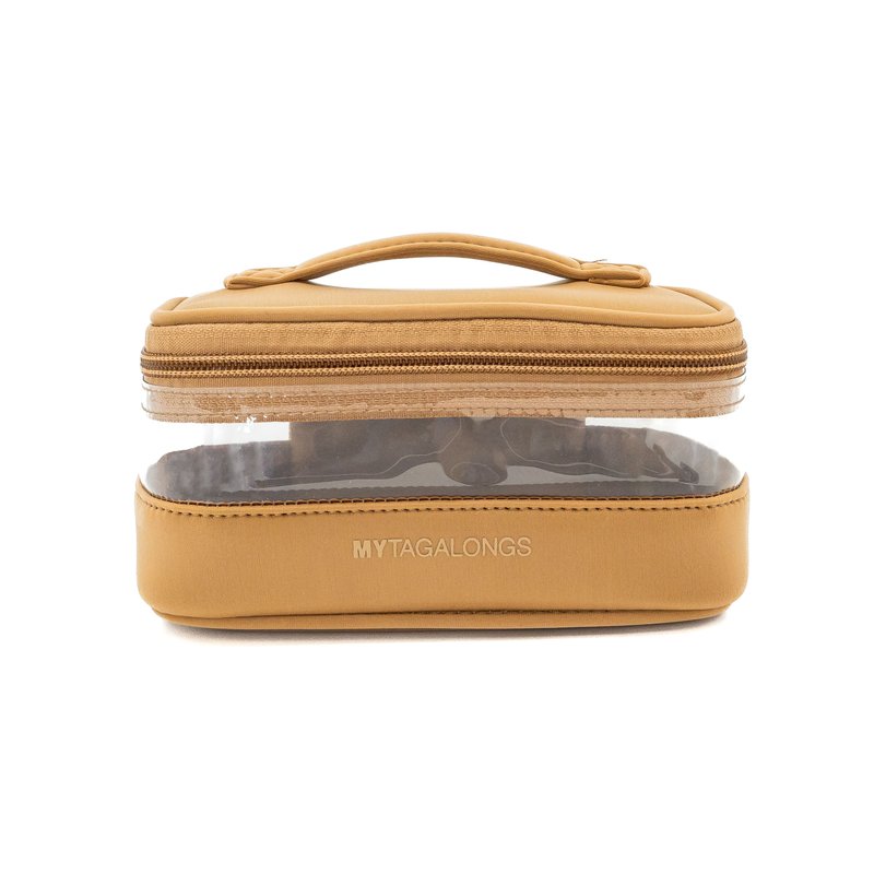 Shop Mytagalongs The Mini Clear Train Case In Brown