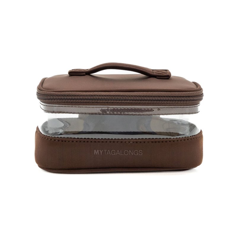Shop Mytagalongs The Mini Clear Train Case In Brown