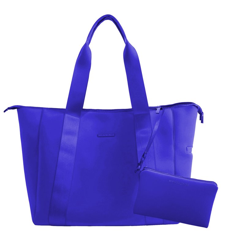 Mytagalongs Weekender Neoprene Tote Bag In Blue