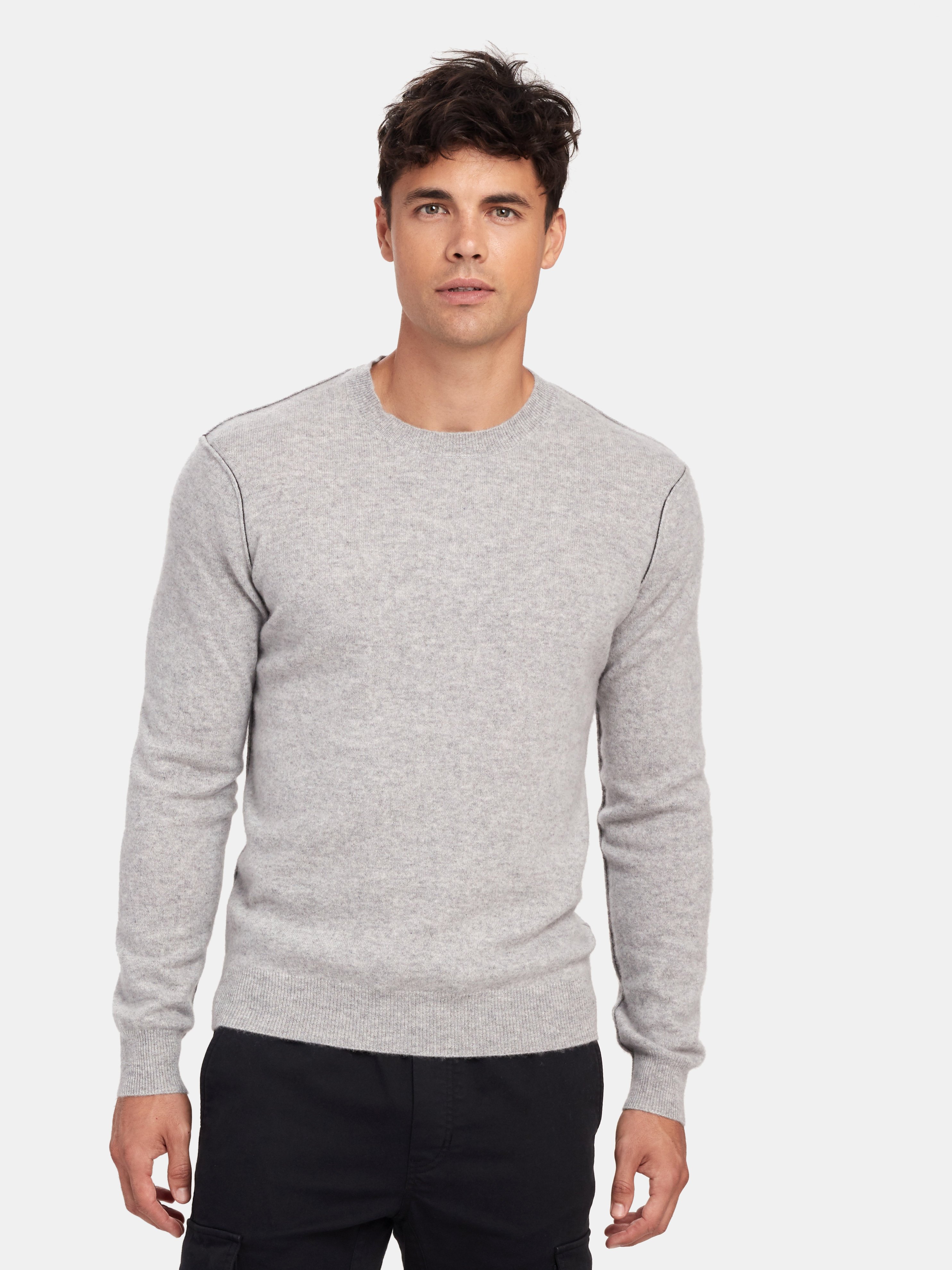 Spirio Mens Contrast Color Crewneck Knitwear Fashion Pullover Sweater