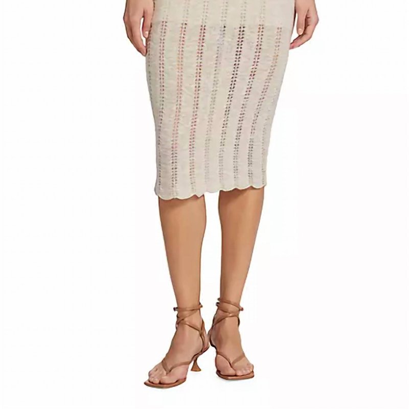 Naadam Cotton Silk Pointelle Skirt In Brown