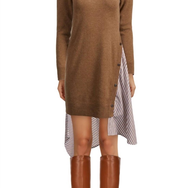 Naadam Hybrid Sweater Dress In Brown