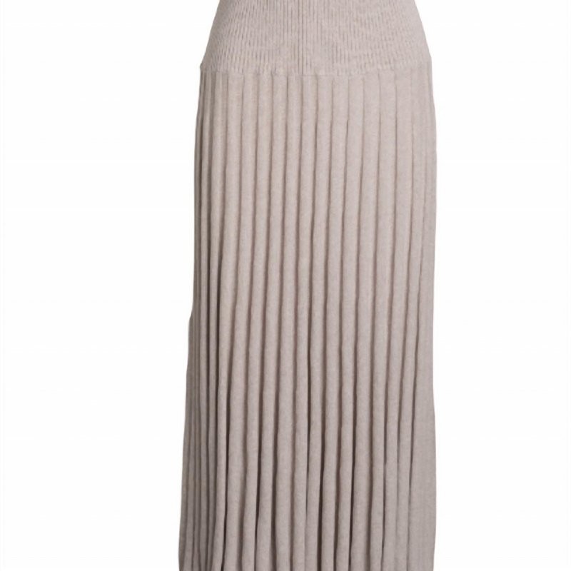 Naadam Naia Cashmere Marled Convertable Pleated Dress In White