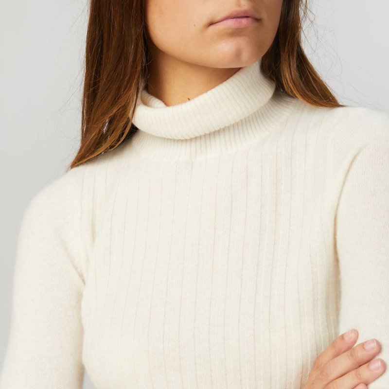 Shop Naadam Ribbed Cashmere Turtleneck In White