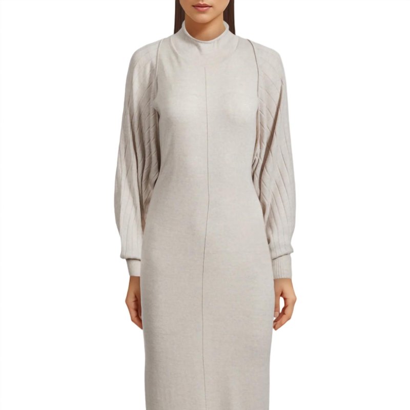 Shop Naadam Silk Blend Midi Dress In Grey