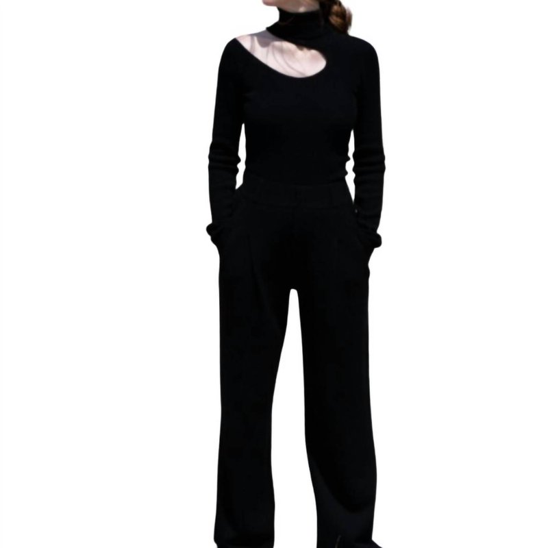 Naadam Women's Wool Cashmere Cut-out Turtleneck In Black